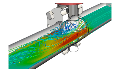 visualization of butterfly valve steady state flow