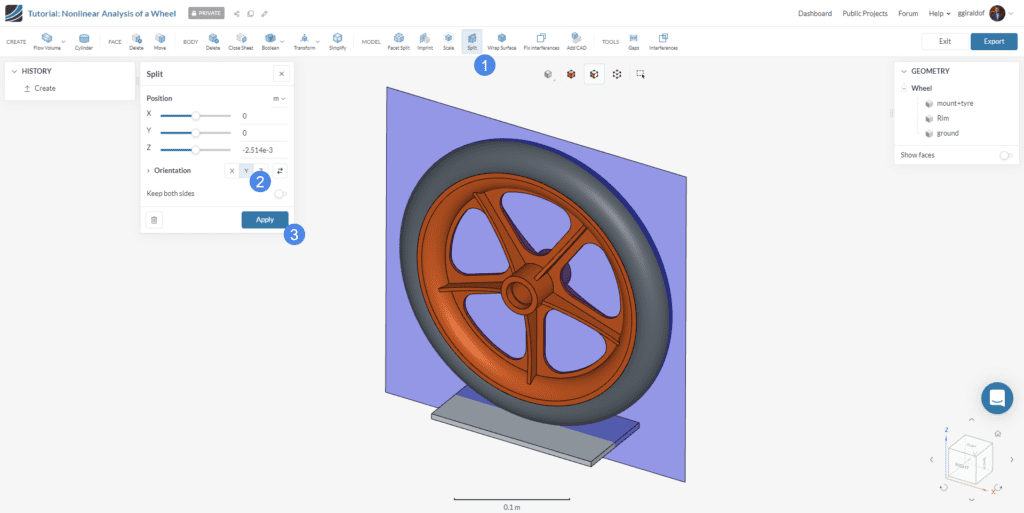cad edit mode nonlinear structural simulation wheel