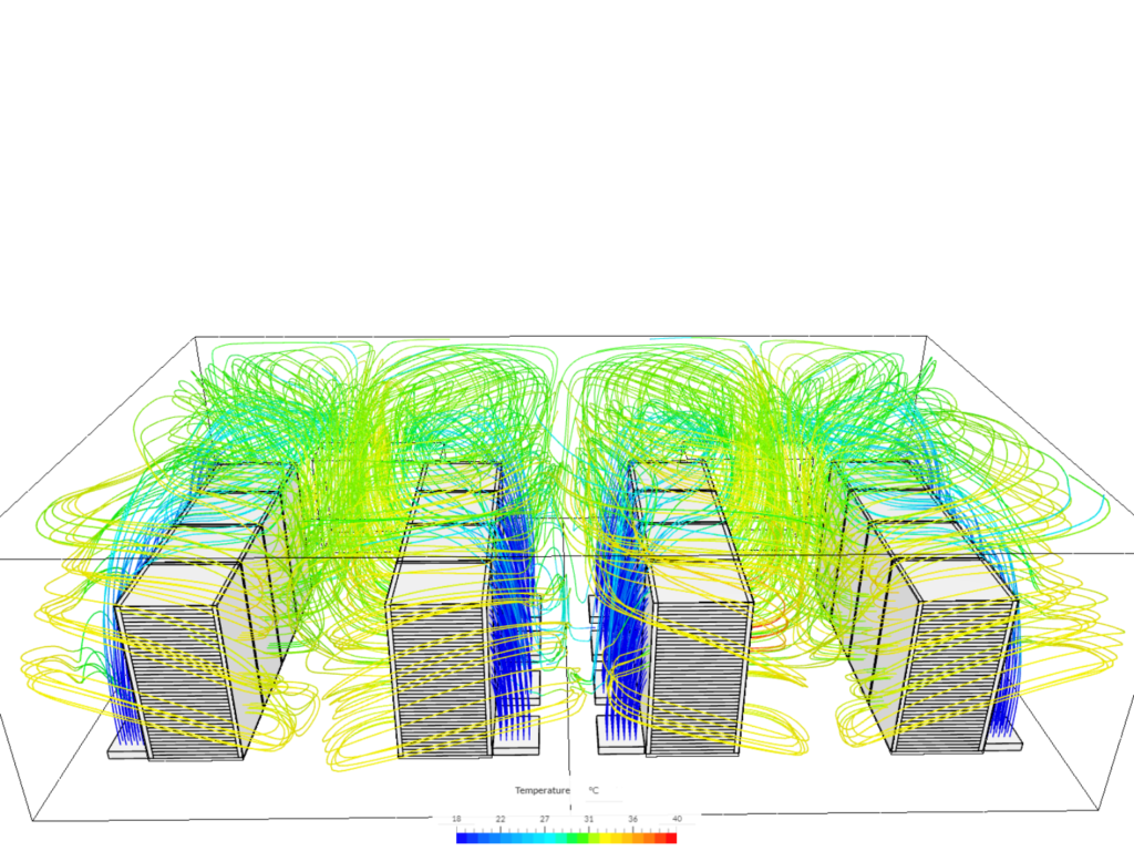 simulation of forced convection in a data center