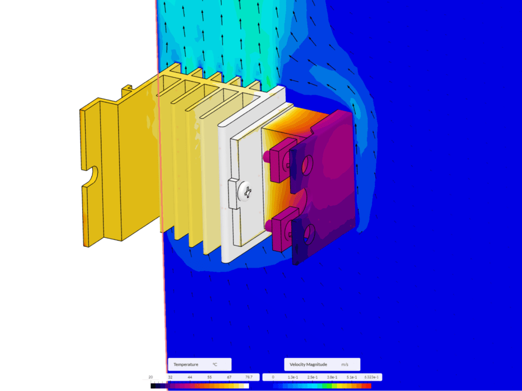 simulation of natural convection around a solid state relay