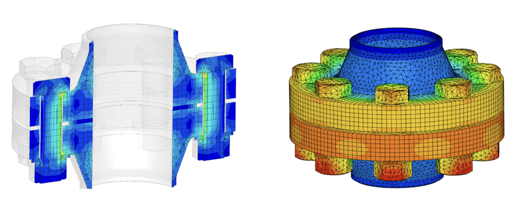 Static structural analysis of a bolted flange using cloud simulation