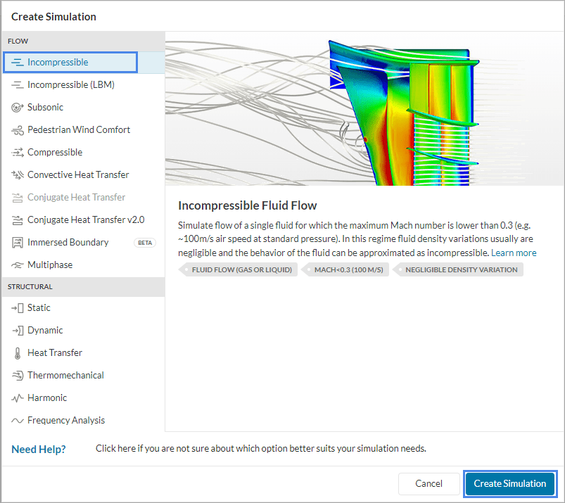 aerodynamic flow _ 09 select incompressible