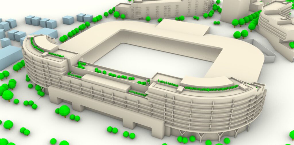 3d model of stadium at fossetts farm