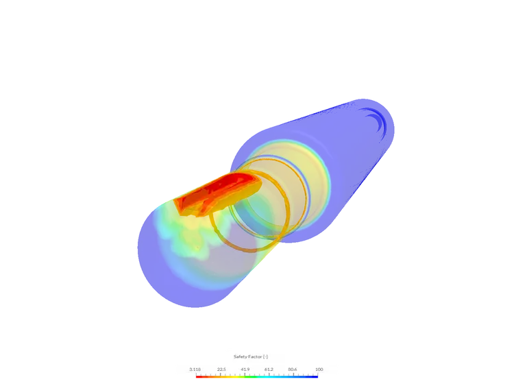 Modal analysis safety factor check of a motor shaft under torque