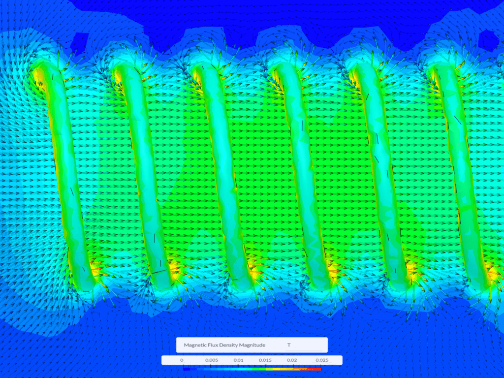 magnetic field lines around a coil of wire in SimScale