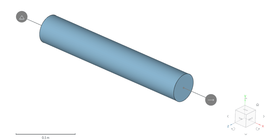 CAD model of a round shaft