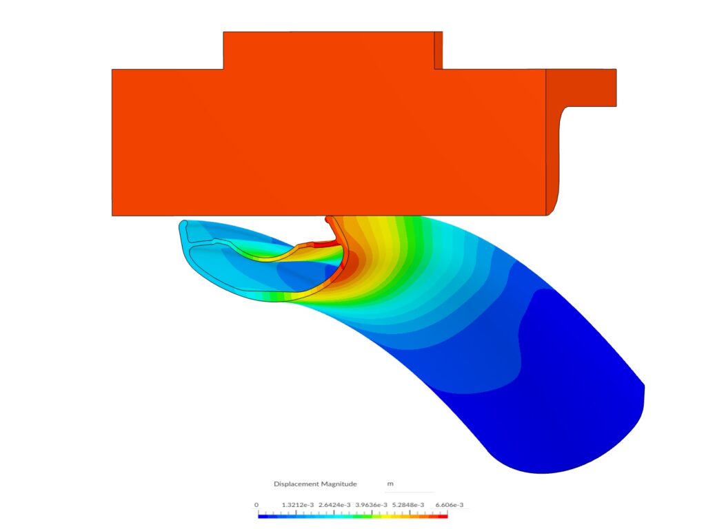 simulation of structural displacement magnitude due to loads