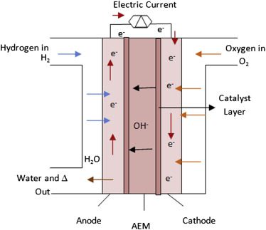 schematic of an alkaline fuel cell (AFC)