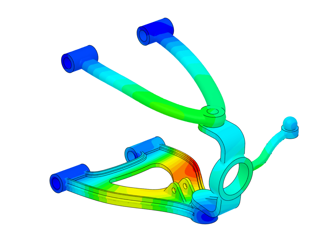 Simulation image of a wishbone suspension