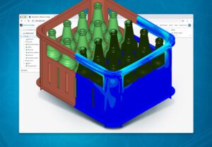 bottle crate FEA simulation for transportation and storage