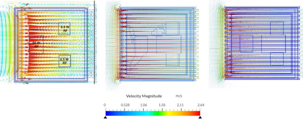 velocity vectors comparison flowtherm simscale