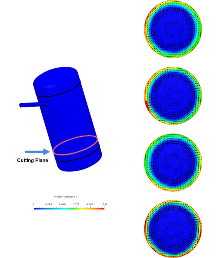 subsonic multiphase approach in SimScale for seperator tanks
