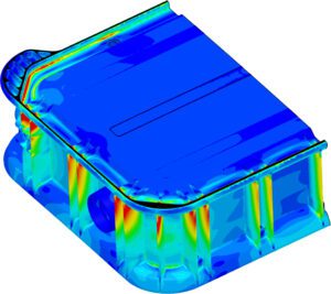 section of the Flitecell Nano battery unit undergoing FEA simulations in SimScale