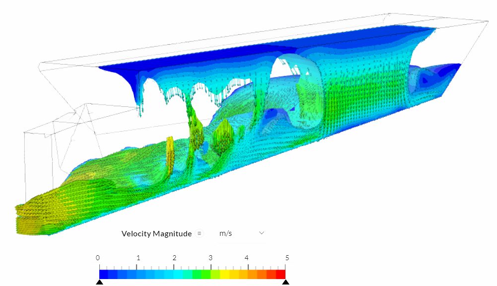 simulation results of improved second concept with open channel launder and side collection