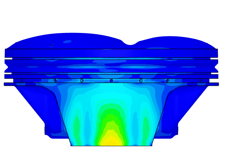 Von Mises Stress on the Aluminum piston